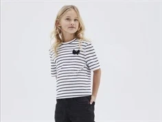 Name It bright white stribet short sløjfe t-shirt